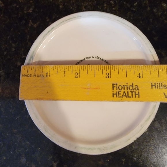 Bath& Body Works 1999 Holiday Edition Hunter Green Bowl Silver Trees & Rim - Picture 9 of 10